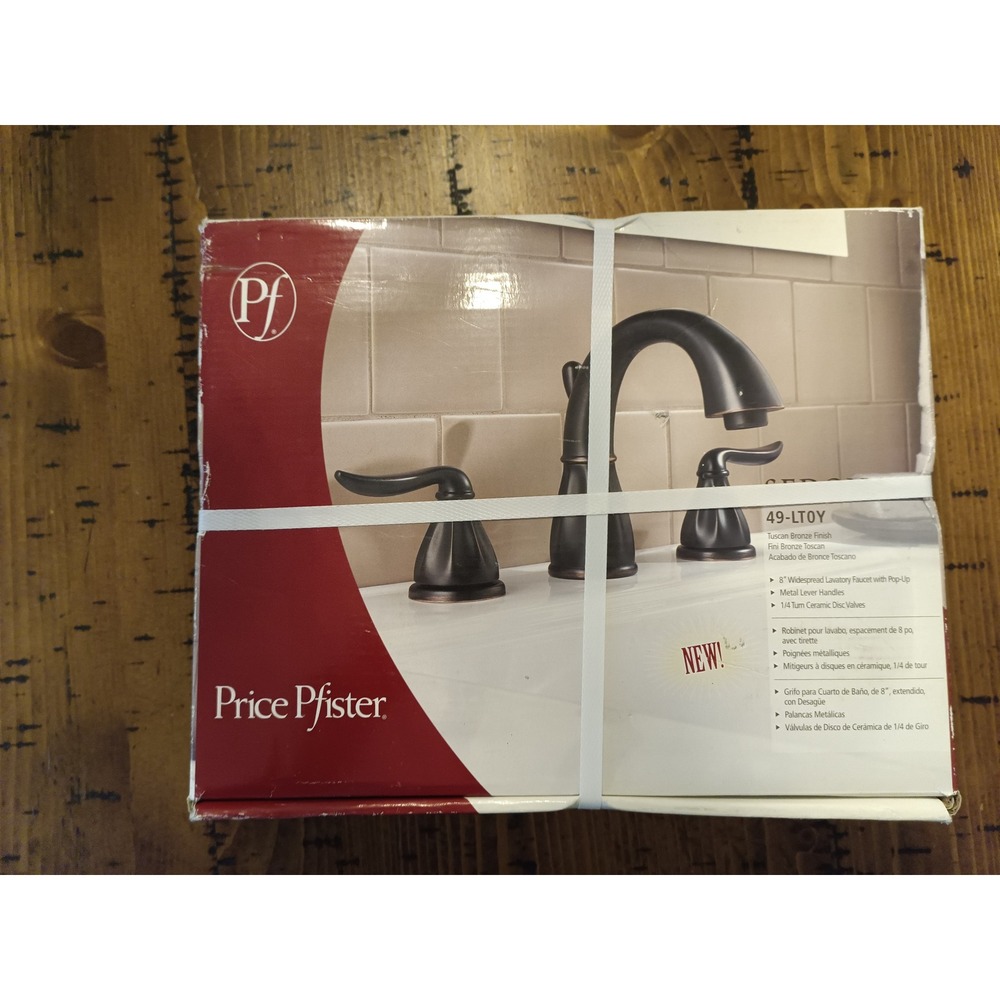 Price Pfister Sedona 49-LT0Y Widespread Bathroom Faucet Tuscan Bronze New Sealed